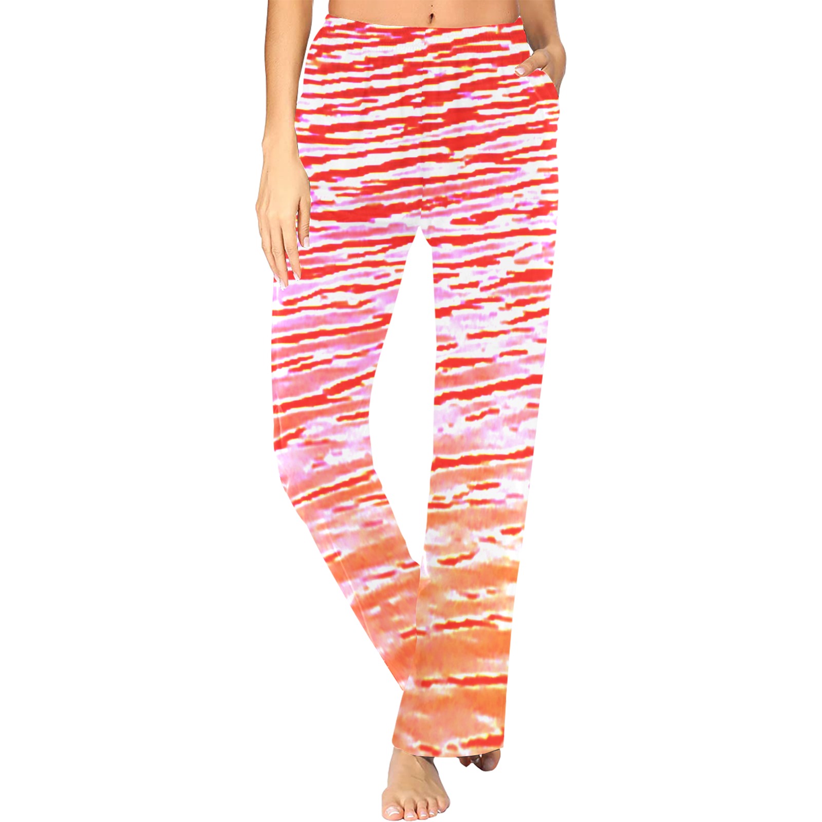 Orange and red water Women's Pajama Trousers
