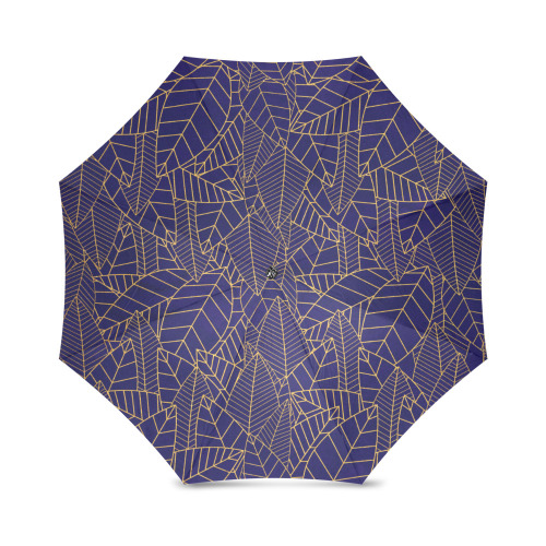 UMB PurpleGoldLeaves Foldable Umbrella (Model U01)