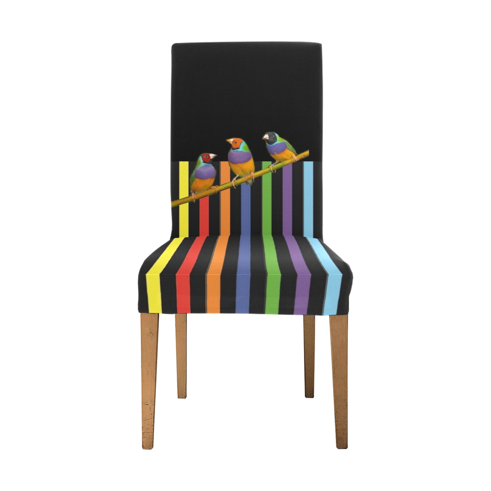 Graphic Birdies Removable Dining Chair Cover