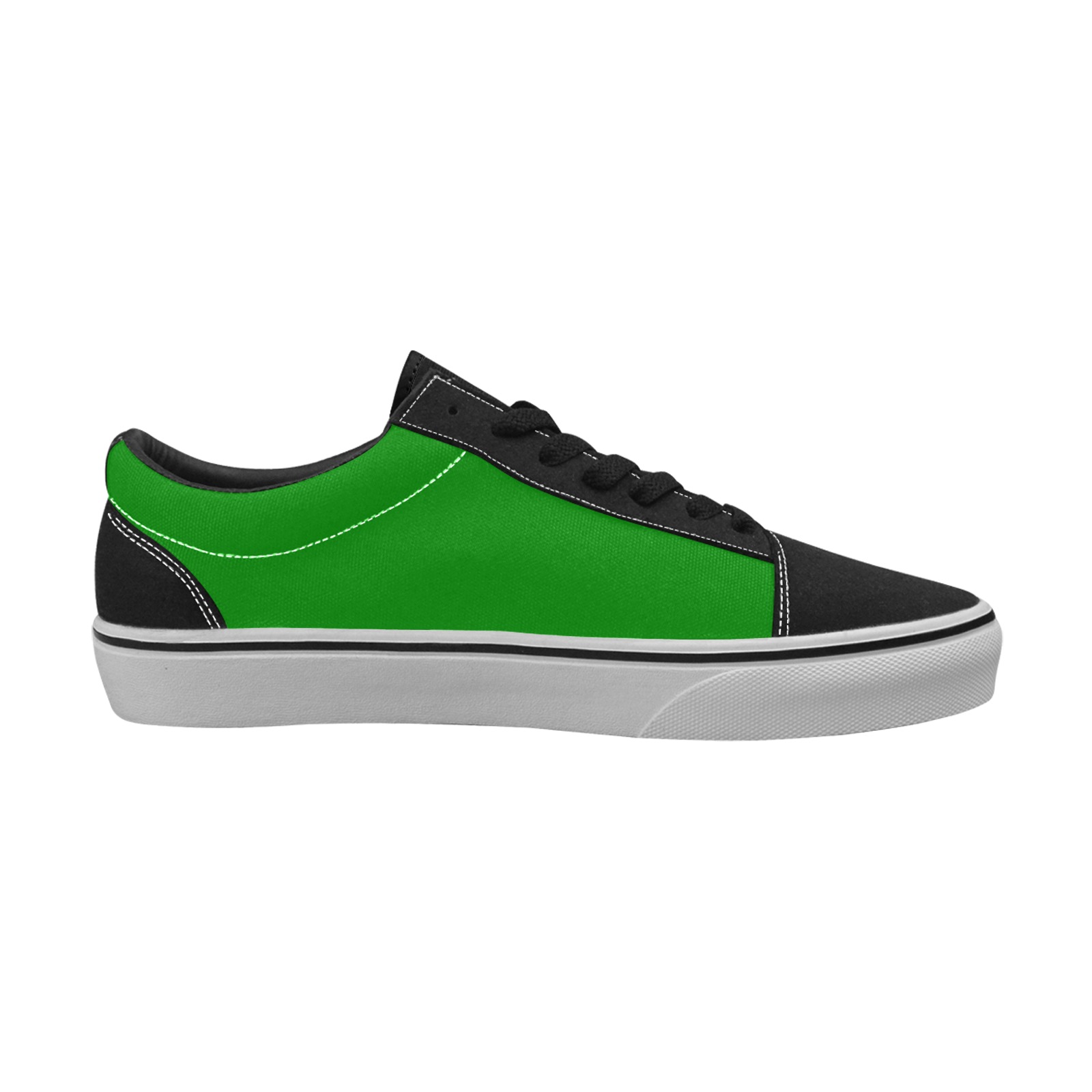 color green Women's Low Top Skateboarding Shoes (Model E001-2)