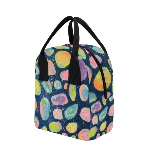 Colorful Stone Zipper Lunch Bag (Model 1689)