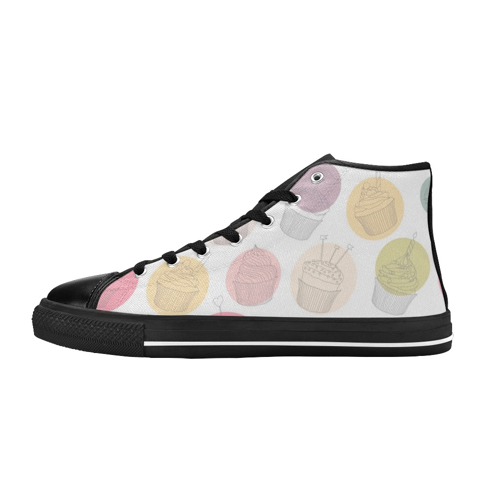 Colorful Cupcakes Men’s Classic High Top Canvas Shoes (Model 017)