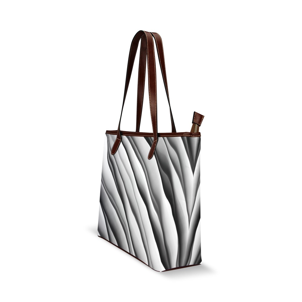 Monochrome Ink Shoulder Tote Bag (Model 1646)