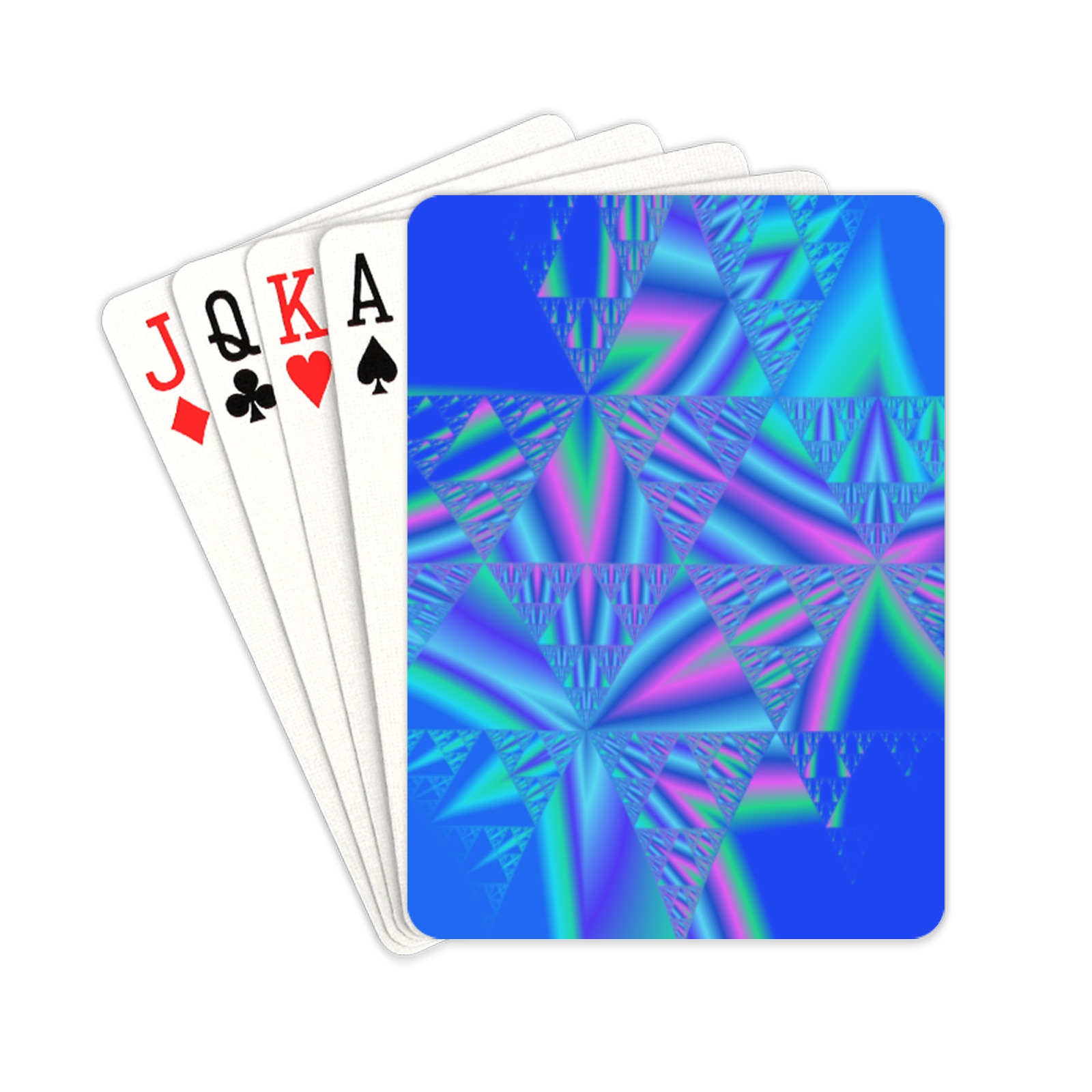 Blue Fractal Crystals Playing Cards 2.5"x3.5"