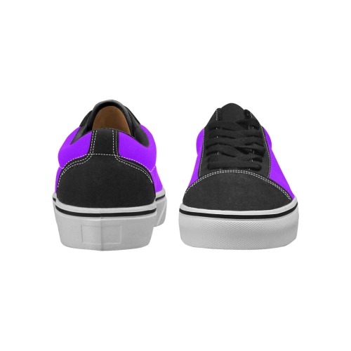 color electric violet Women's Low Top Skateboarding Shoes (Model E001-2)