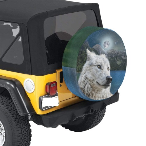 White Wolf and Moonlight 30 Inch Spare Tire Cover