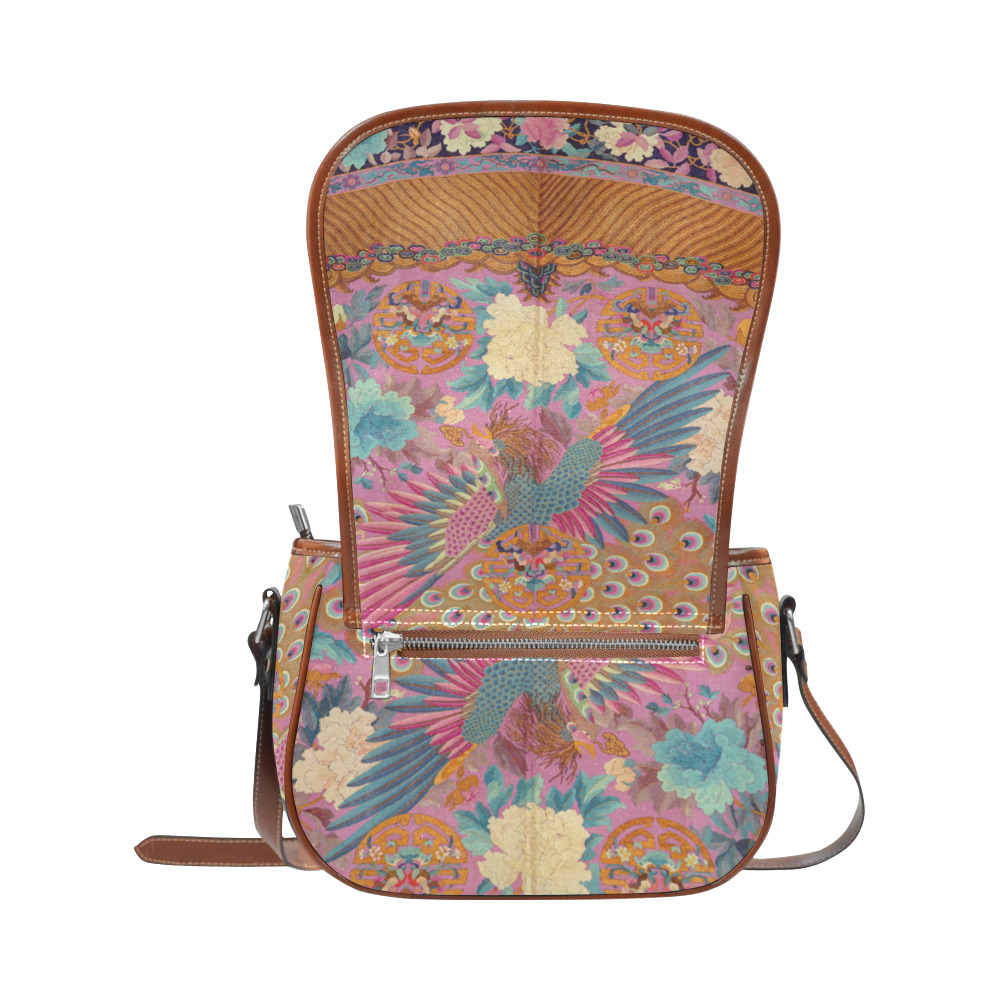 Peacock Kimono Saddle bag Saddle Bag/Large (Model 1649)