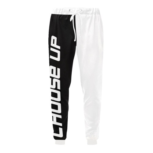 Choose Up 2tone Black/White Men's All Over Print Sweatpants (Model L11)