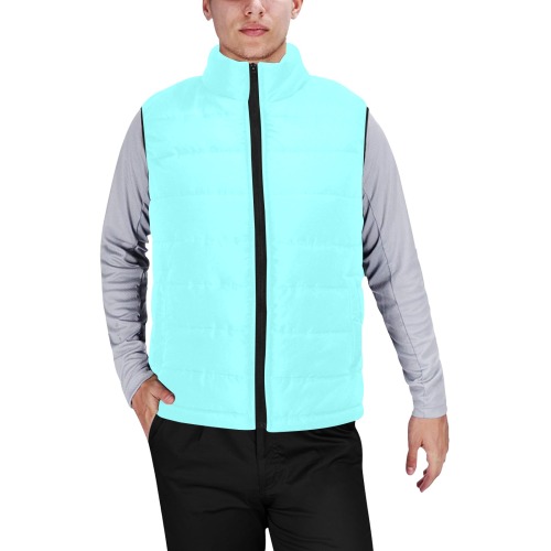 color ice blue Men's Padded Vest Jacket (Model H44)