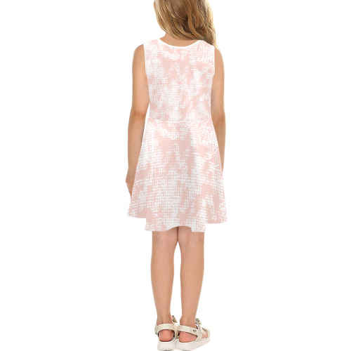 Abstrait Texture rose Girls' Sleeveless Sundress (Model D56)