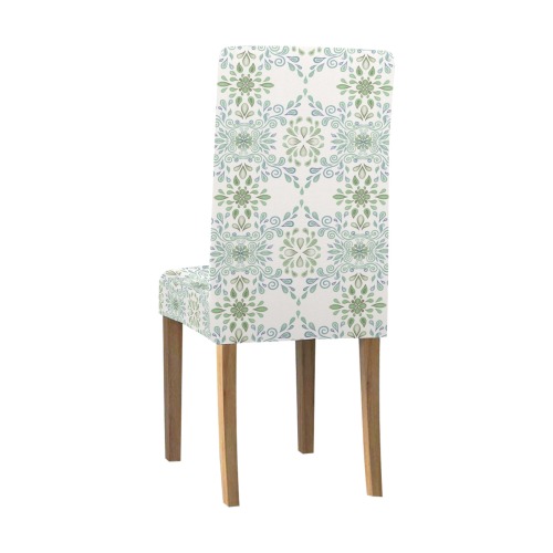 Blue and Green watercolor pattern Removable Dining Chair Cover