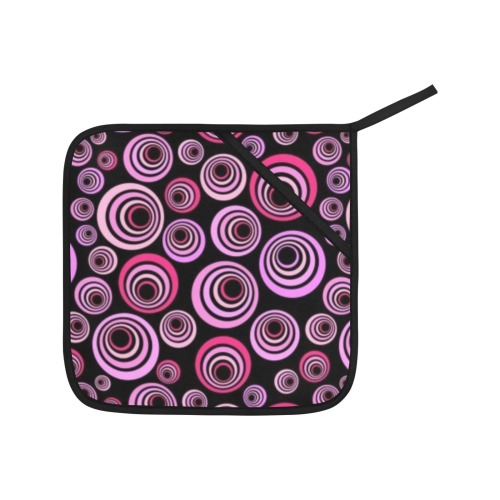 Retro Psychedelic Pretty Pink Pattern Oven Mitt & Pot Holder