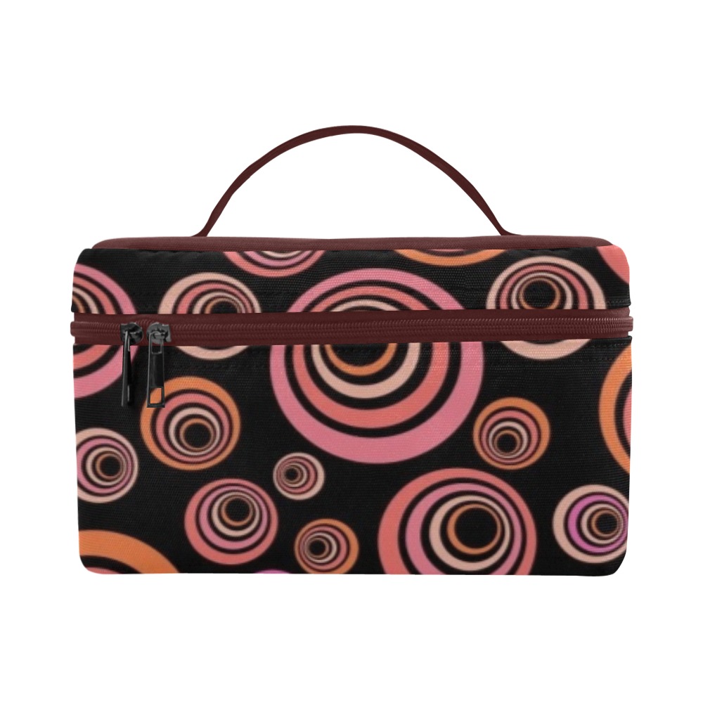 Retro Psychedelic Pretty Orange Pattern Cosmetic Bag/Large (Model 1658)