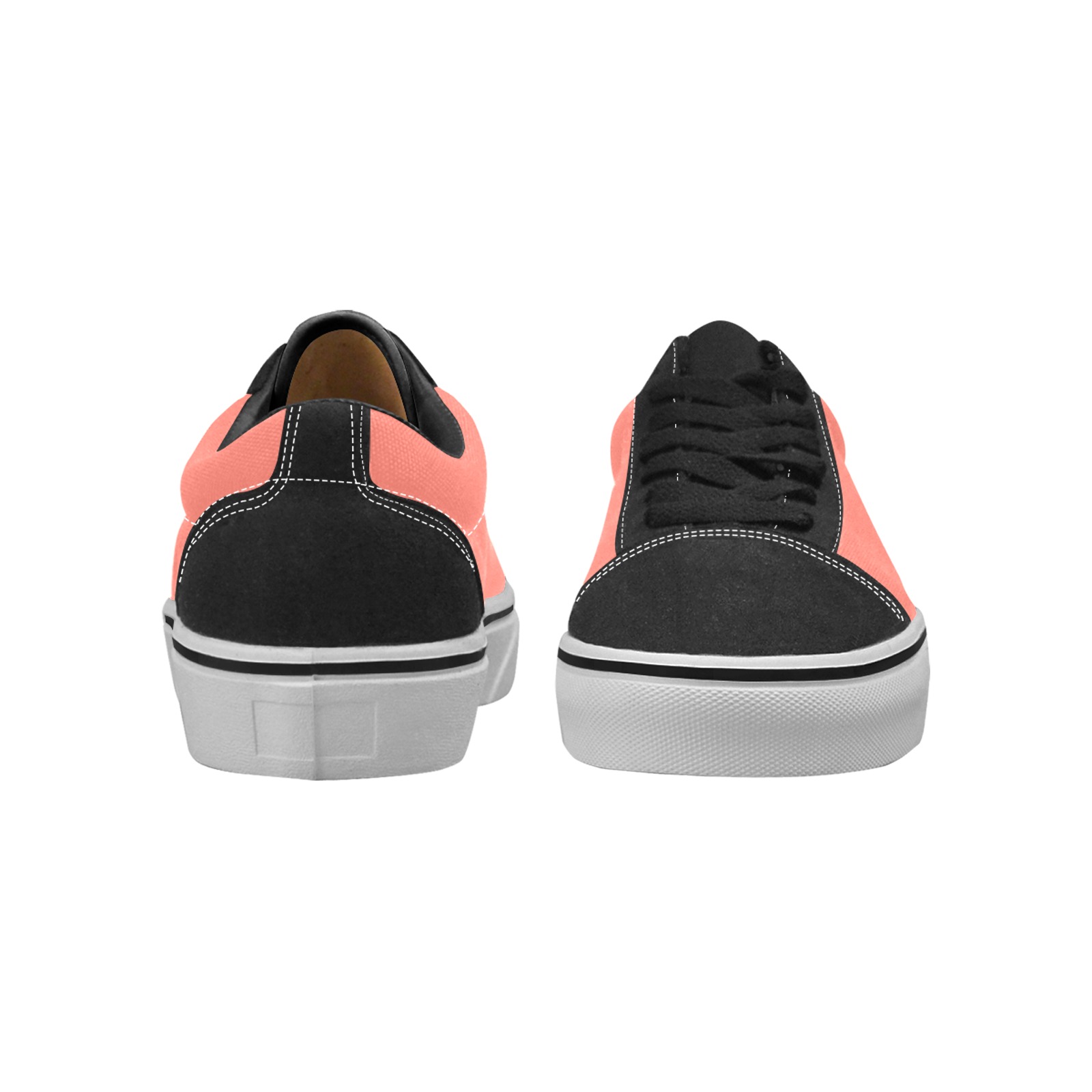 color salmon Men's Low Top Skateboarding Shoes (Model E001-2)