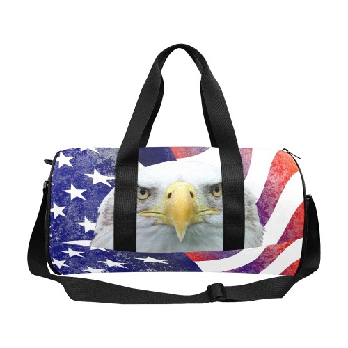 American Flag and Bald Eagle Duffle Bag (Model 1679)