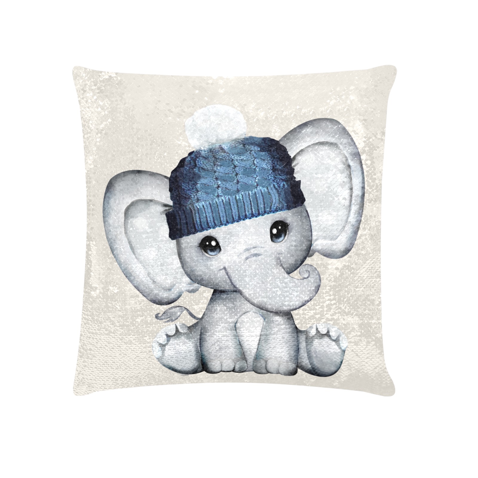 sequin elephant pillow