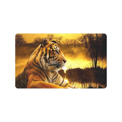 Tiger and Sunset Doormat 30"x18" (Black Base)