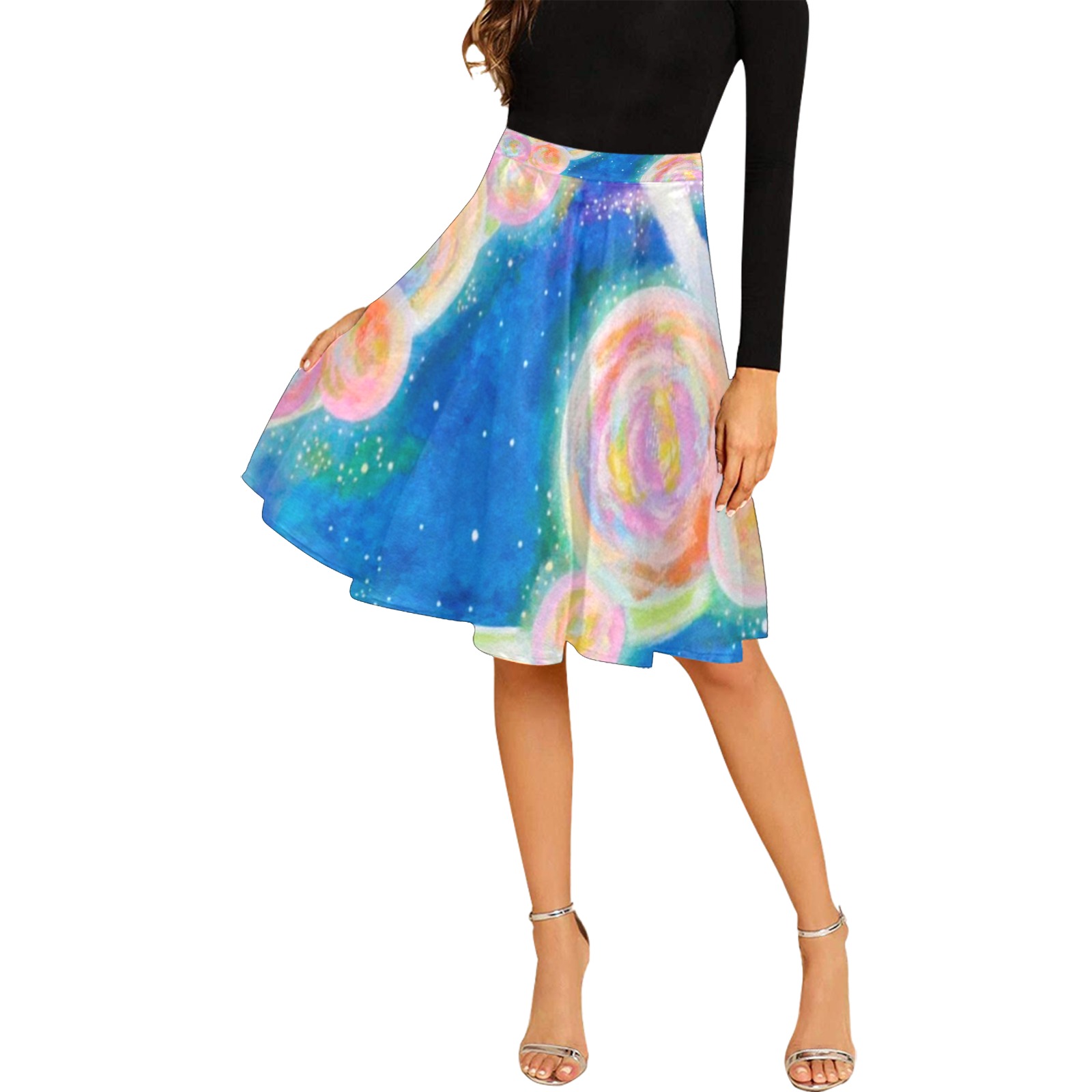 Pleiades Garden Melete Pleated Midi Skirt (Model D15)