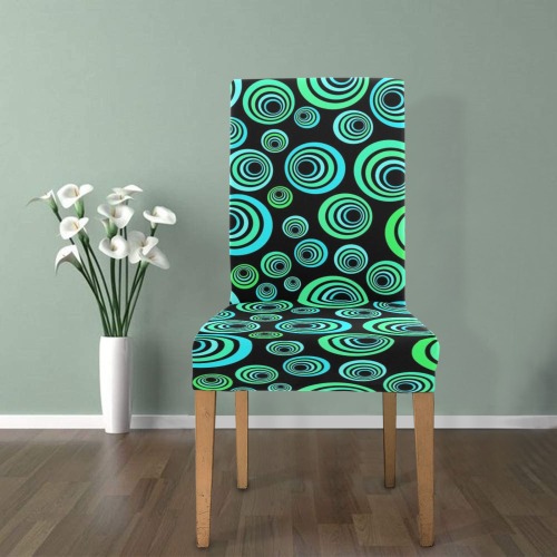 Retro Psychedelic Pretty Green Pattern Removable Dining Chair Cover