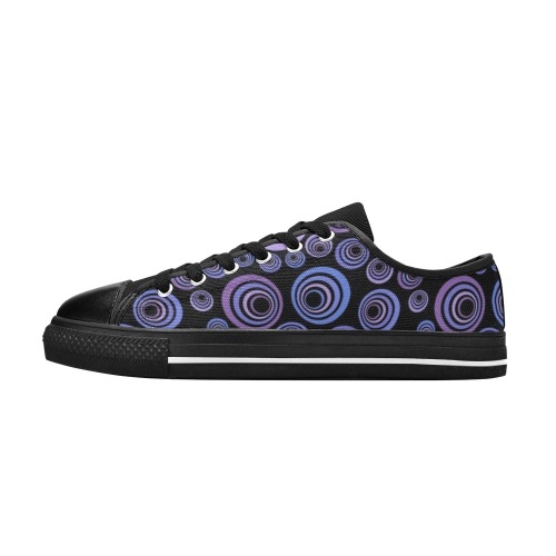 Retro Psychedelic Pretty Purple Pattern Women's Classic Canvas Shoes (Model 018)