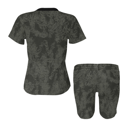 Abstrait Texture kaki Women's Short Yoga Set