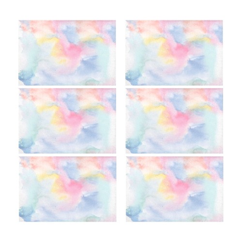 Colorful watercolor Placemat 12’’ x 18’’ (Set of 6)
