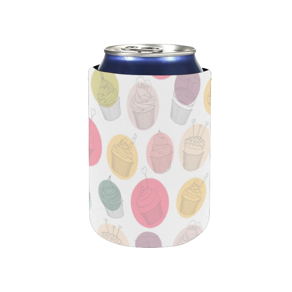Colorful Cupcakes Neoprene Can Cooler 4" x 2.7" dia.
