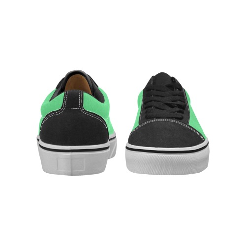 color Paris green Women's Low Top Skateboarding Shoes (Model E001-2)
