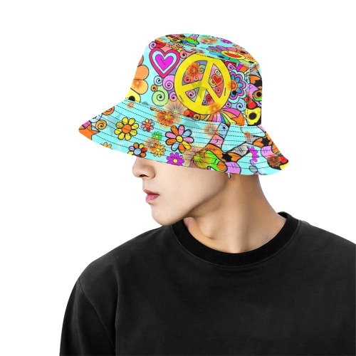 Flower Power 70er by Nico Bielow All Over Print Bucket Hat for Men