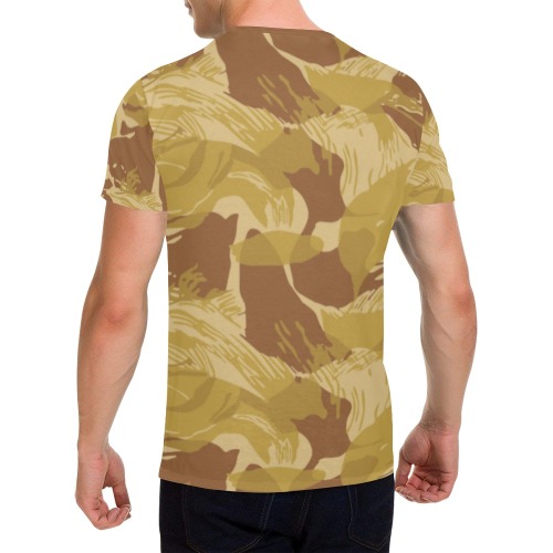 Rhodesian Brushstroke Camouflage Arid All Over Print T-Shirt for Men (USA Size) (Model T40)