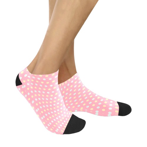 Colorful Dots On Pink Women's Ankle Socks