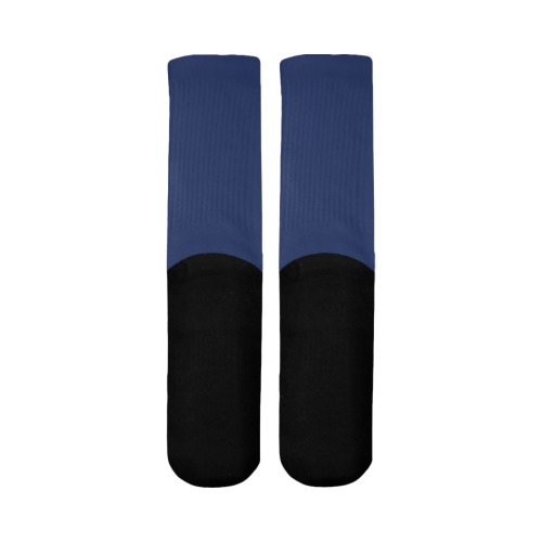 color Delft blue Mid-Calf Socks (Black Sole)