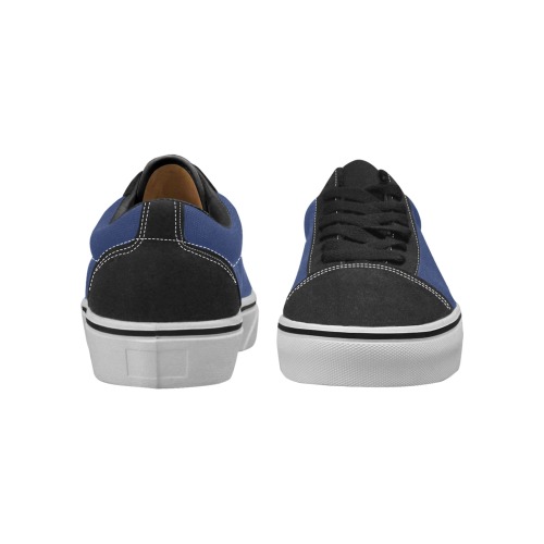 color Delft blue Women's Low Top Skateboarding Shoes (Model E001-2)
