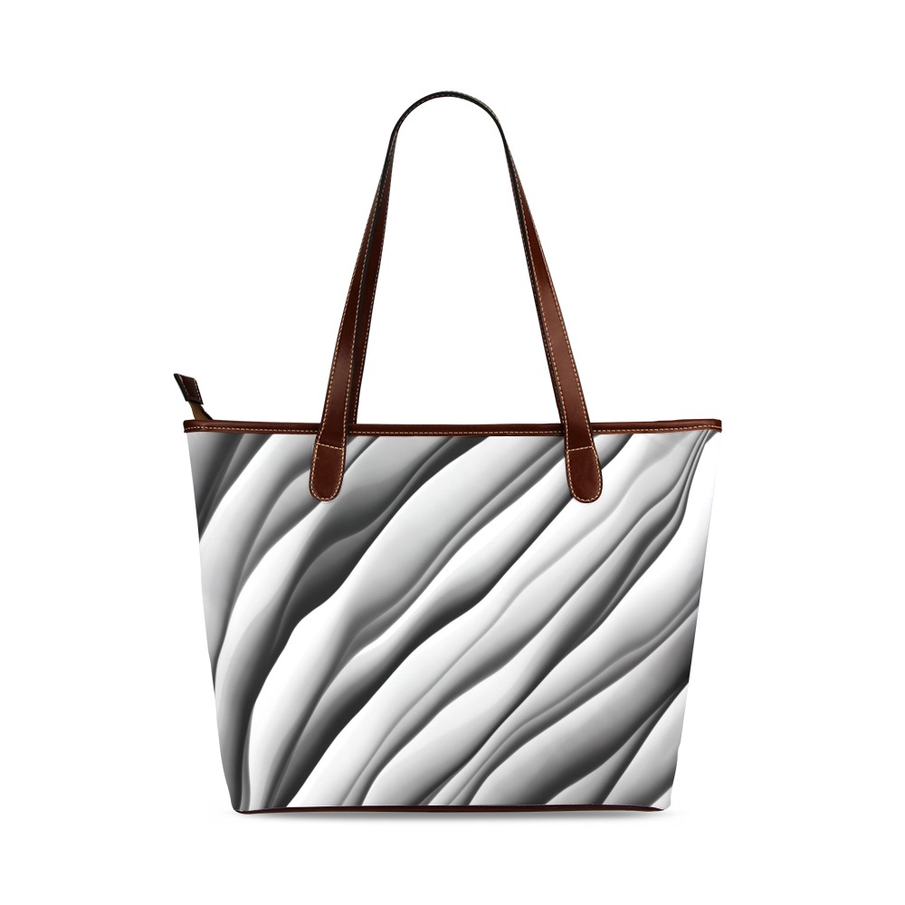 Monochrome Ink Shoulder Tote Bag (Model 1646)