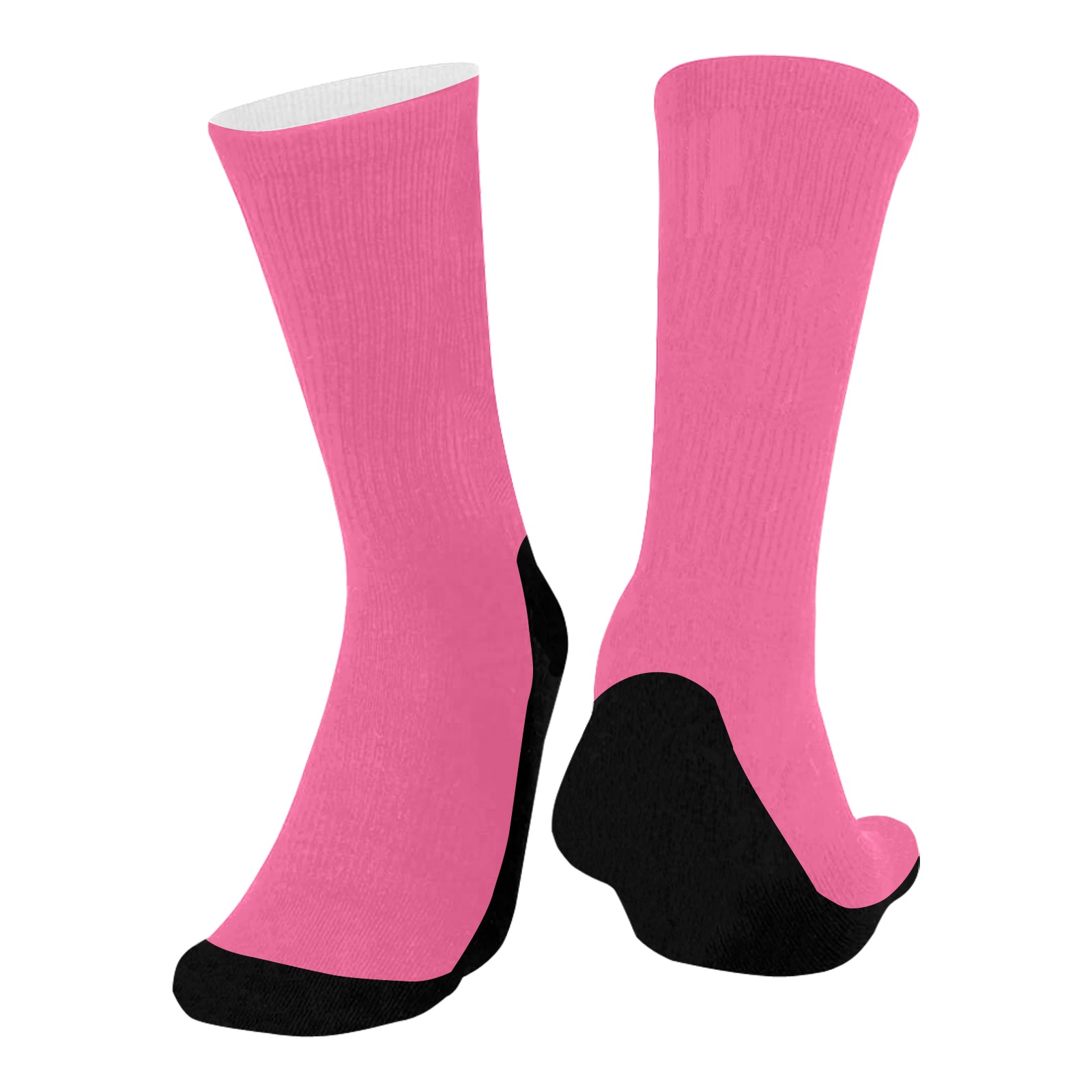 color French pink Mid-Calf Socks (Black Sole)