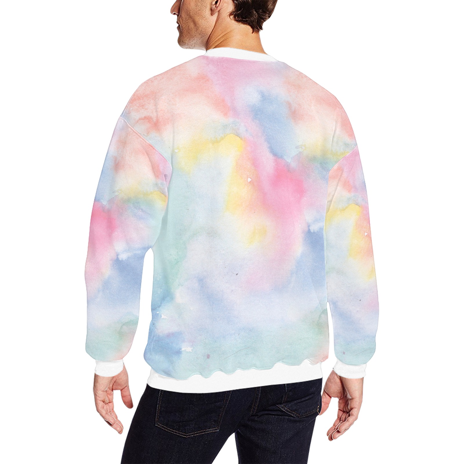 Colorful watercolor All Over Print Crewneck Sweatshirt for Men (Model H18)