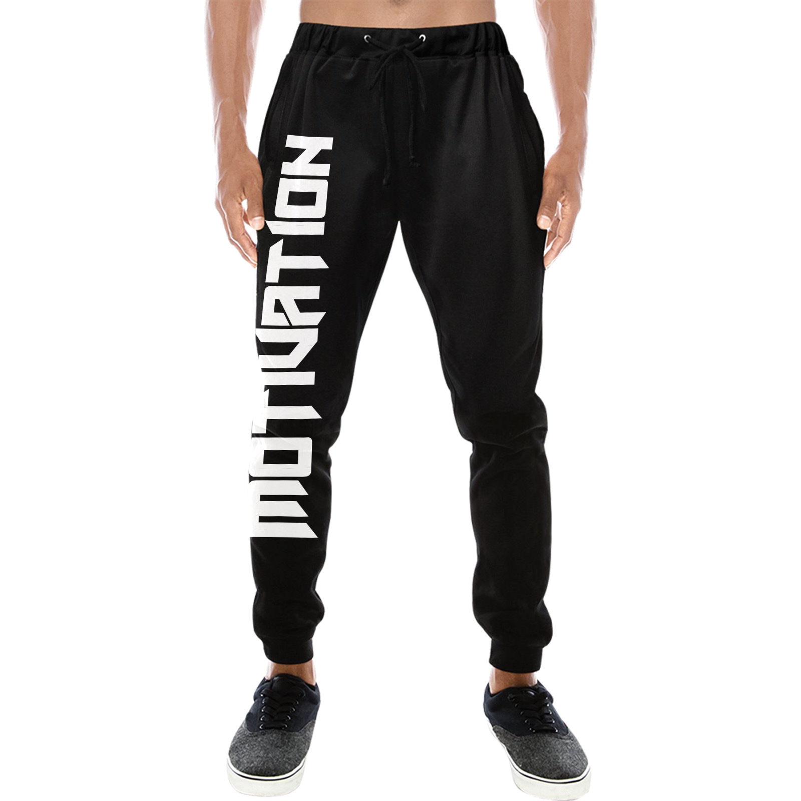 Motivation Black Men's All Over Print Sweatpants (Model L11)