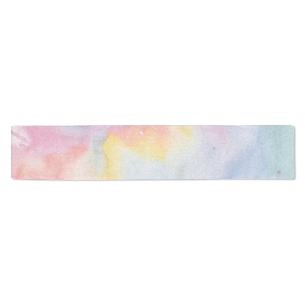 Colorful watercolor Table Runner 14x72 inch