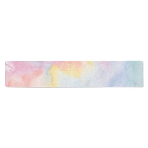 Colorful watercolor Table Runner 14x72 inch