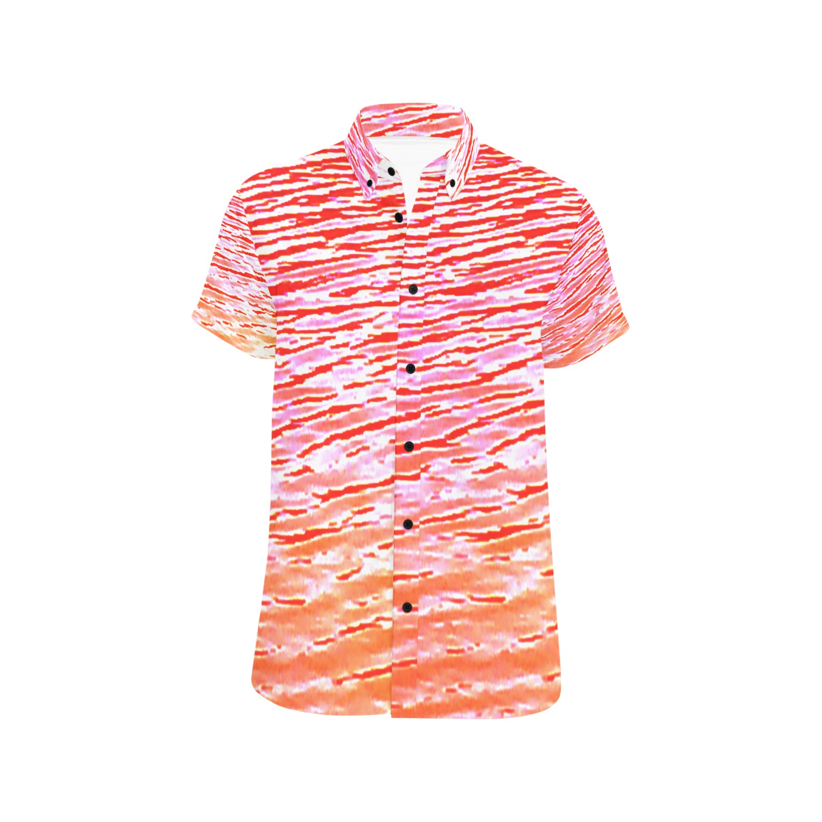 Orange and red water Men's All Over Print Short Sleeve Shirt (Model T53)