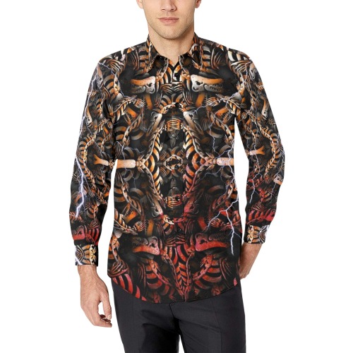 Skeleton pattern by Artdream Men's All Over Print Casual Dress Shirt (Model T61)