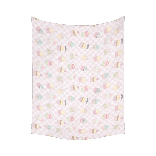 Cupcakes Cotton Linen Wall Tapestry 80"x 60"
