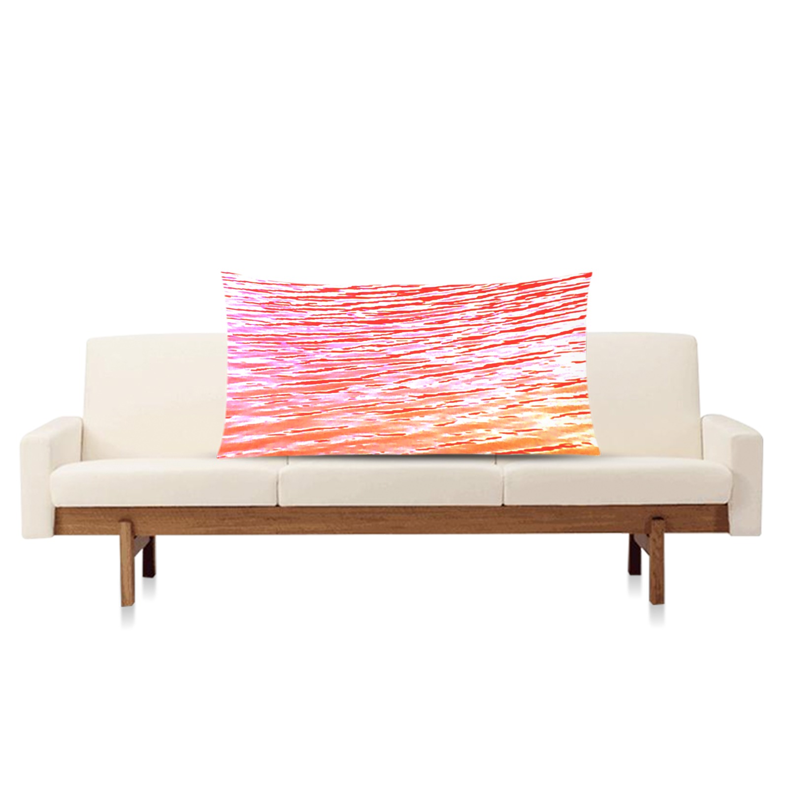 Orange and red water Rectangle Pillow Case 20"x36"(Twin Sides)