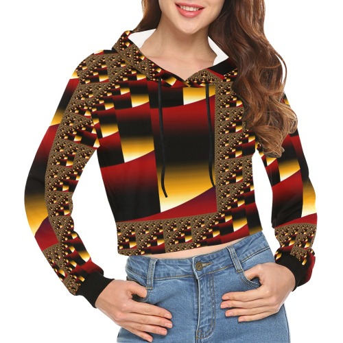 Sizzle All Over Print Crop Hoodie for Women (Model H22)