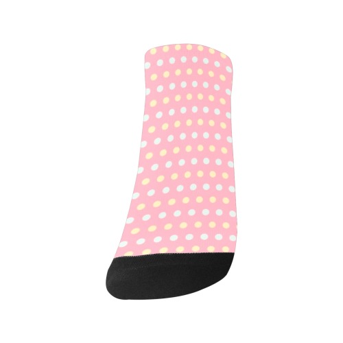 Colorful Dots On Pink Women's Ankle Socks