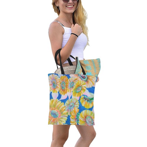 Sunflower All Over Print Canvas Tote Bag/Small (Model 1697)