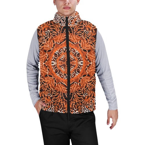 orange Men's Padded Vest Jacket (Model H44)