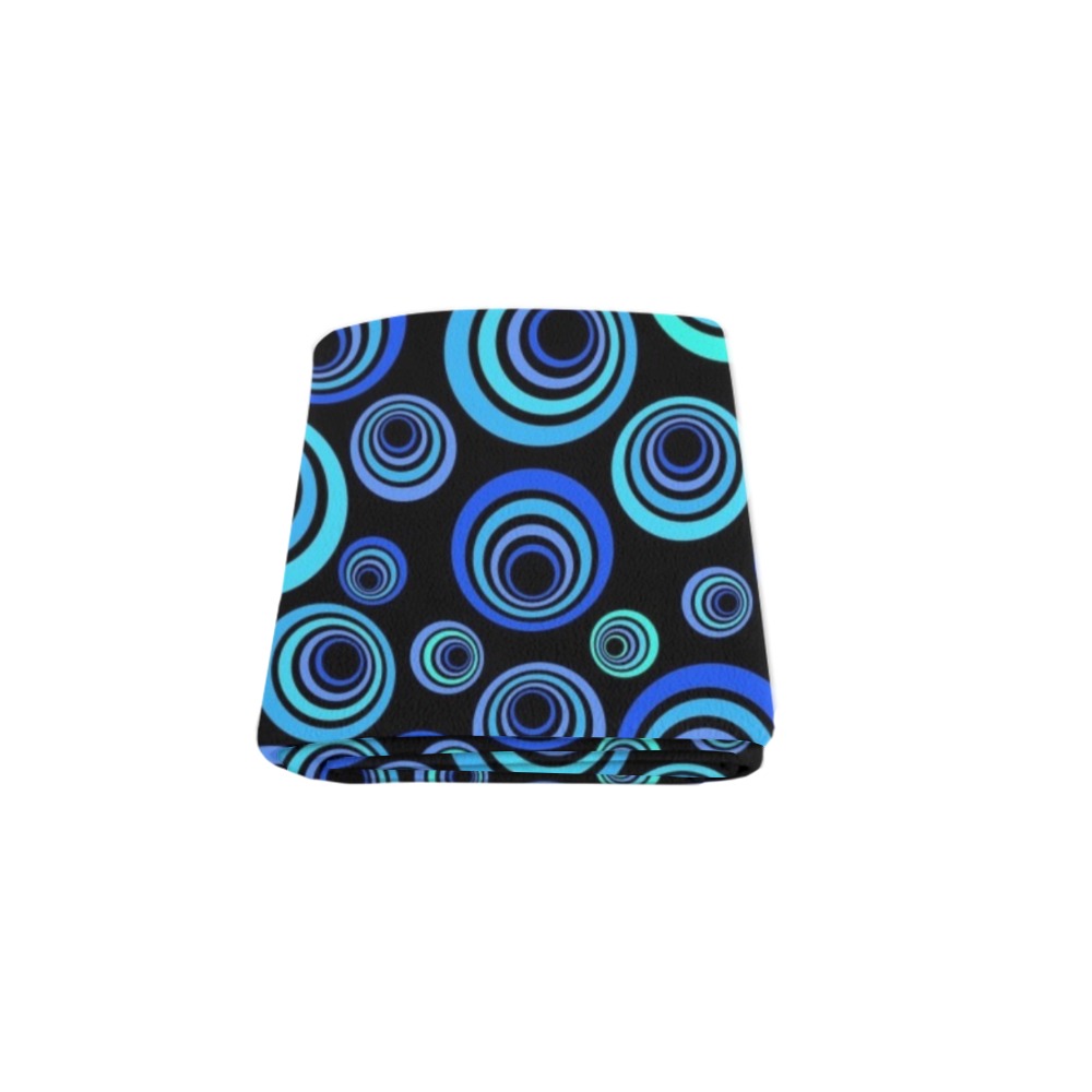 Retro Psychedelic Pretty Blue Pattern Blanket 50"x60"