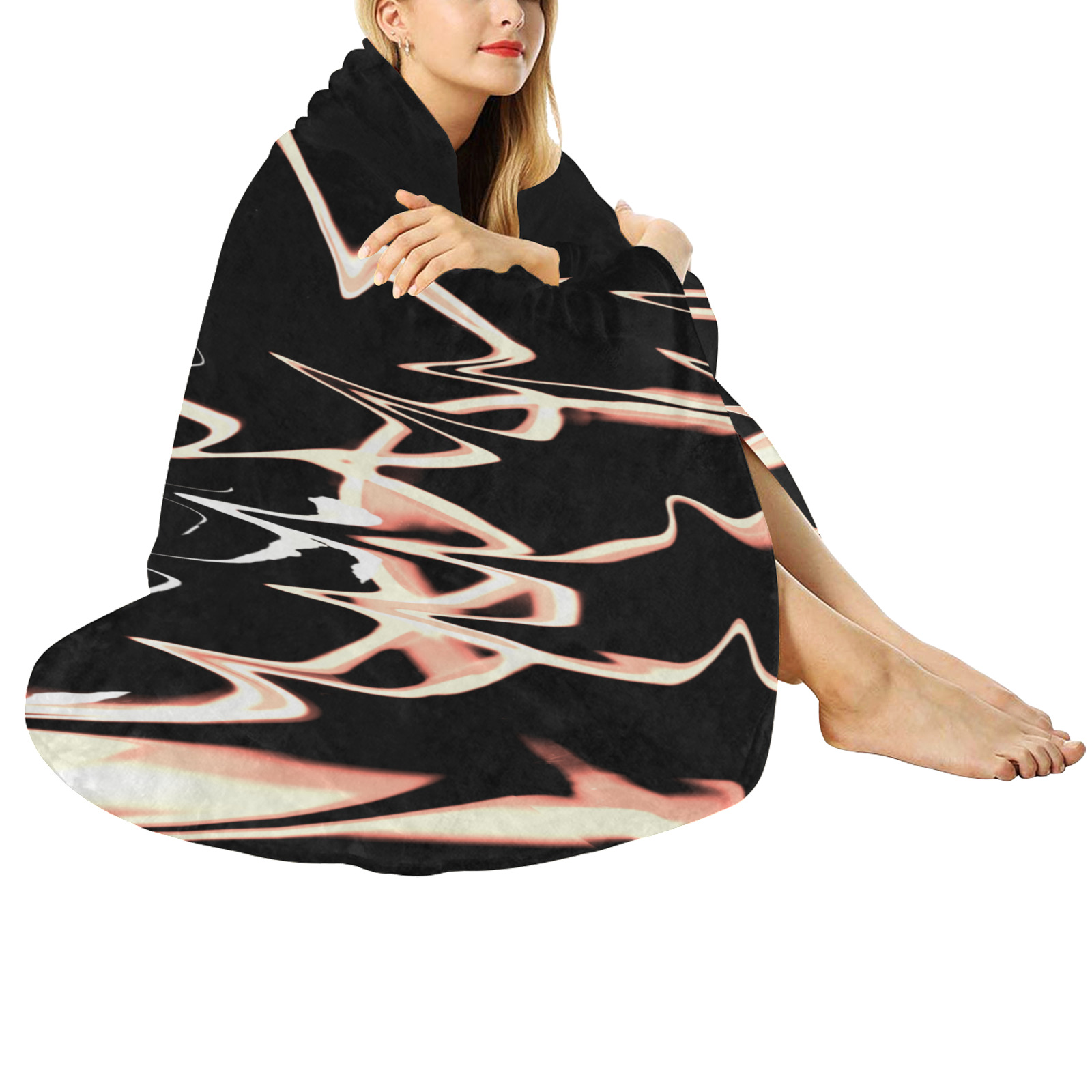 Abstrait Lumière Cuivre Circular Ultra-Soft Micro Fleece Blanket 47"