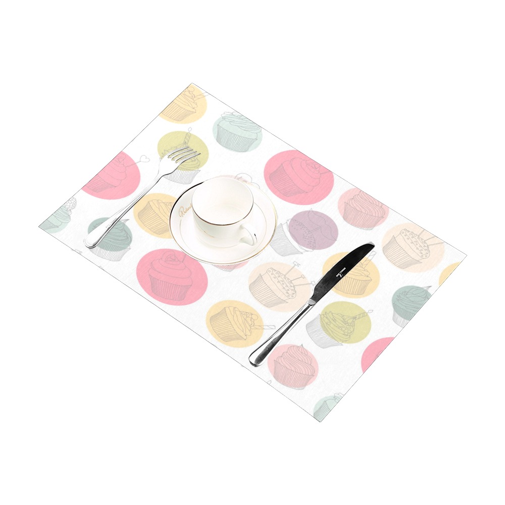 Colorful Cupcakes Placemat 12’’ x 18’’ (Set of 2)